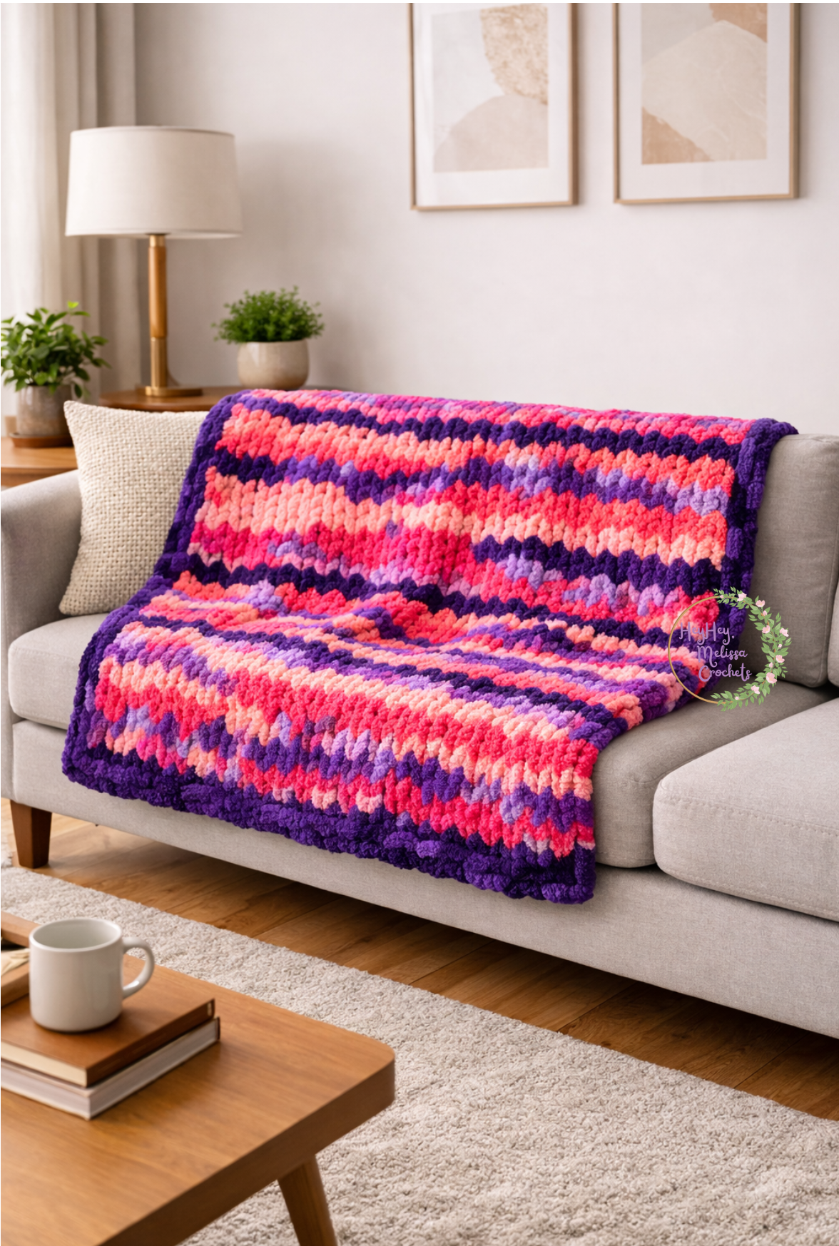Violet Peony Blanket