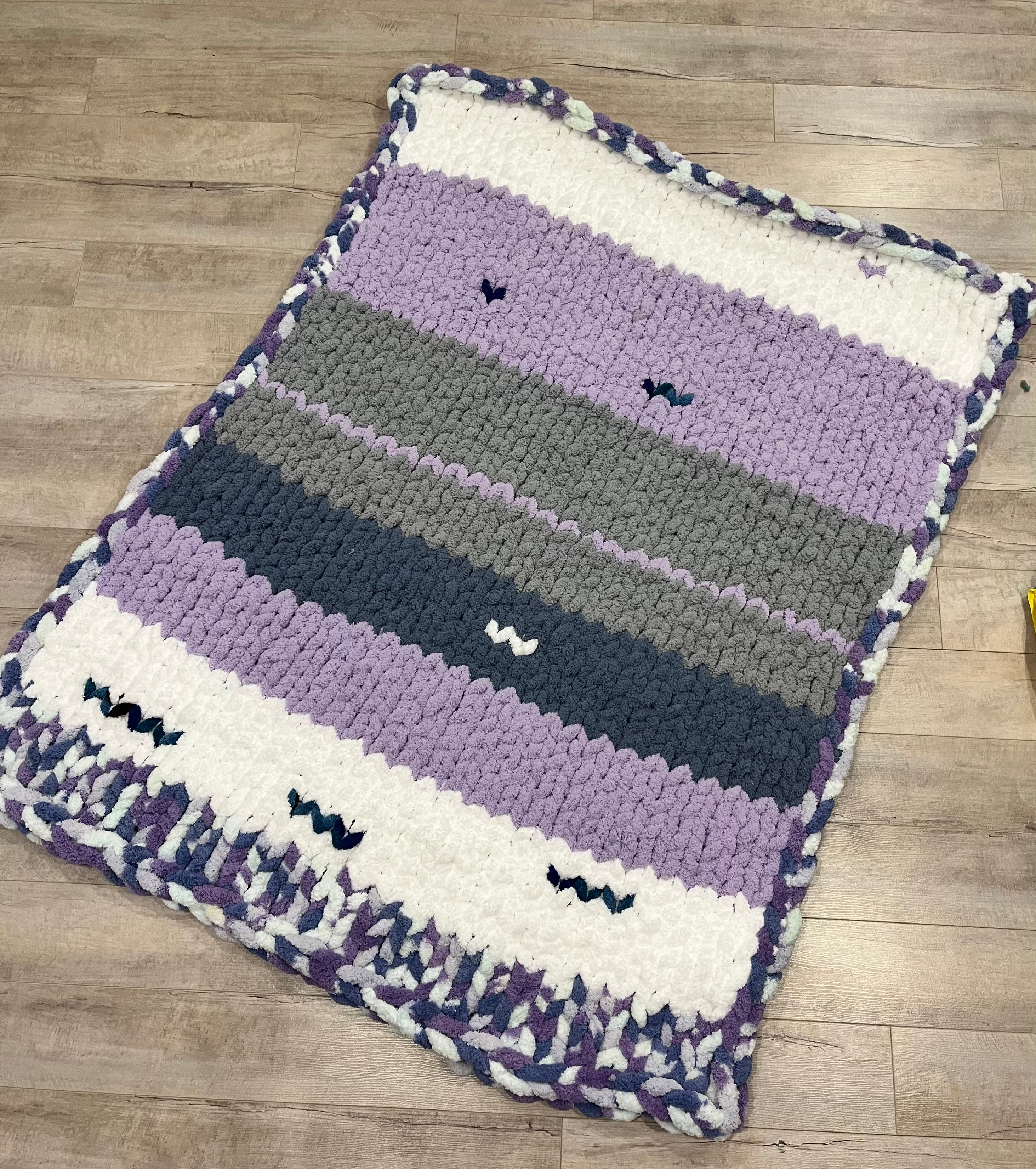 Chunky purple blanket